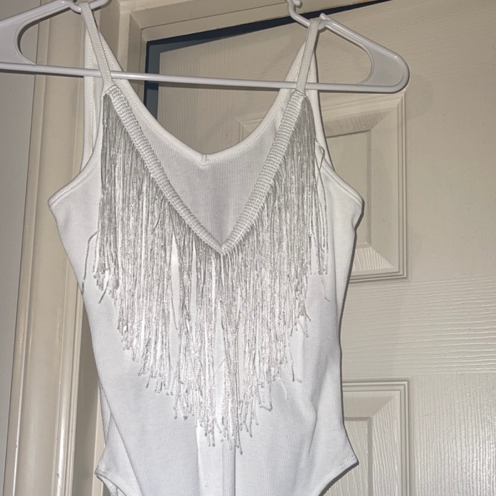 White fringe bodysuit!